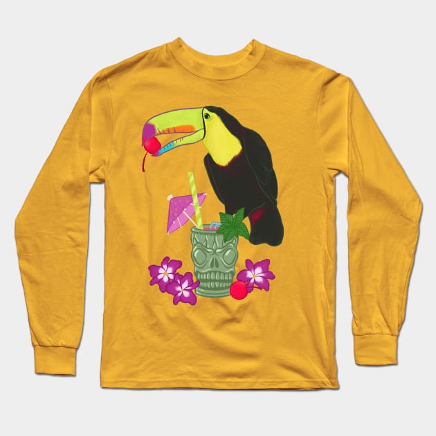 Tiki Toucan Long Sleeve T-Shirt by Carabara Designs